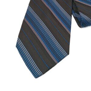 Croft & Barrow Silk Tie Men’s 61.5” Black Blue Thin Stripe Preppy Classic New